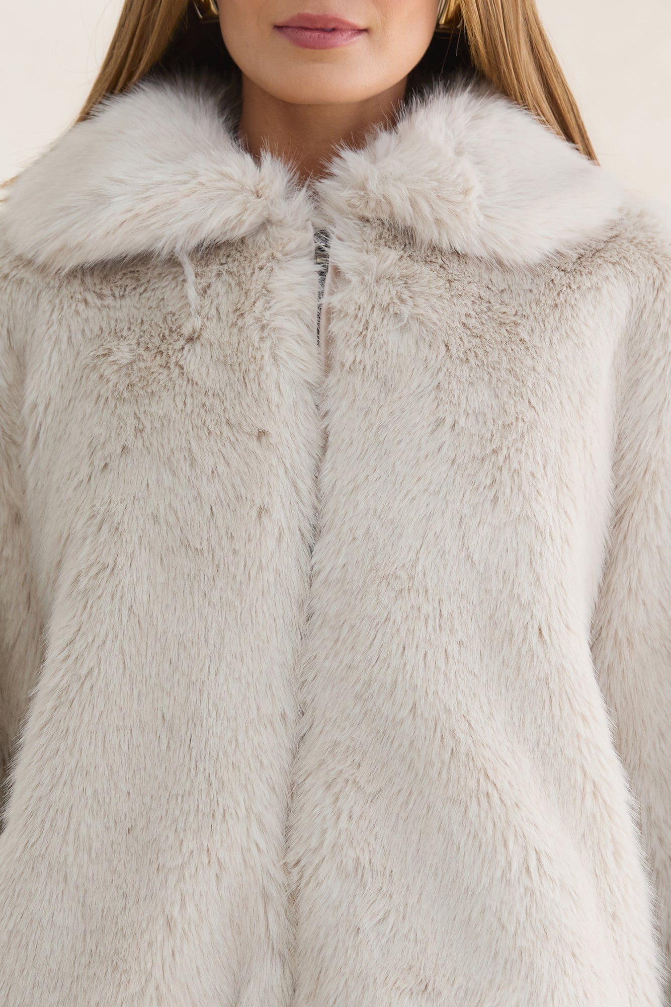 Winter Solstice Faux Fur Jacket Cream