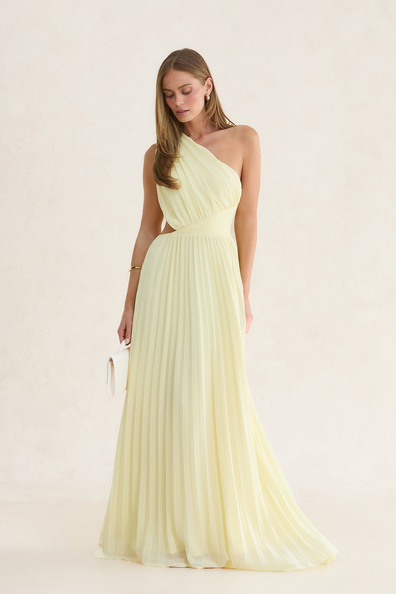 Summer Seduction One Shoulder Maxi Dress Yellow