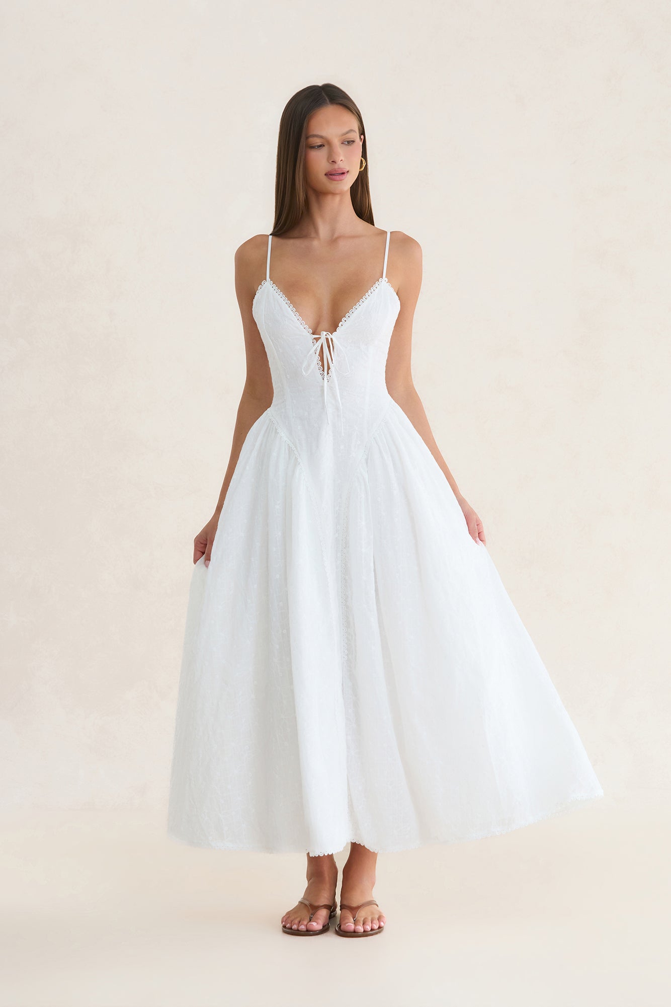 Wild Ivy Embroidered Maxi Dress White