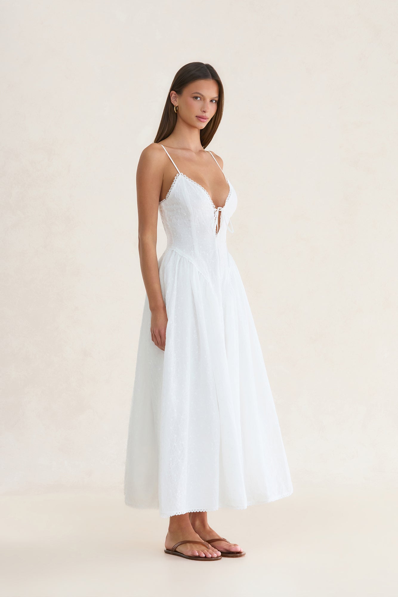 Wild Ivy Embroidered Maxi Dress White