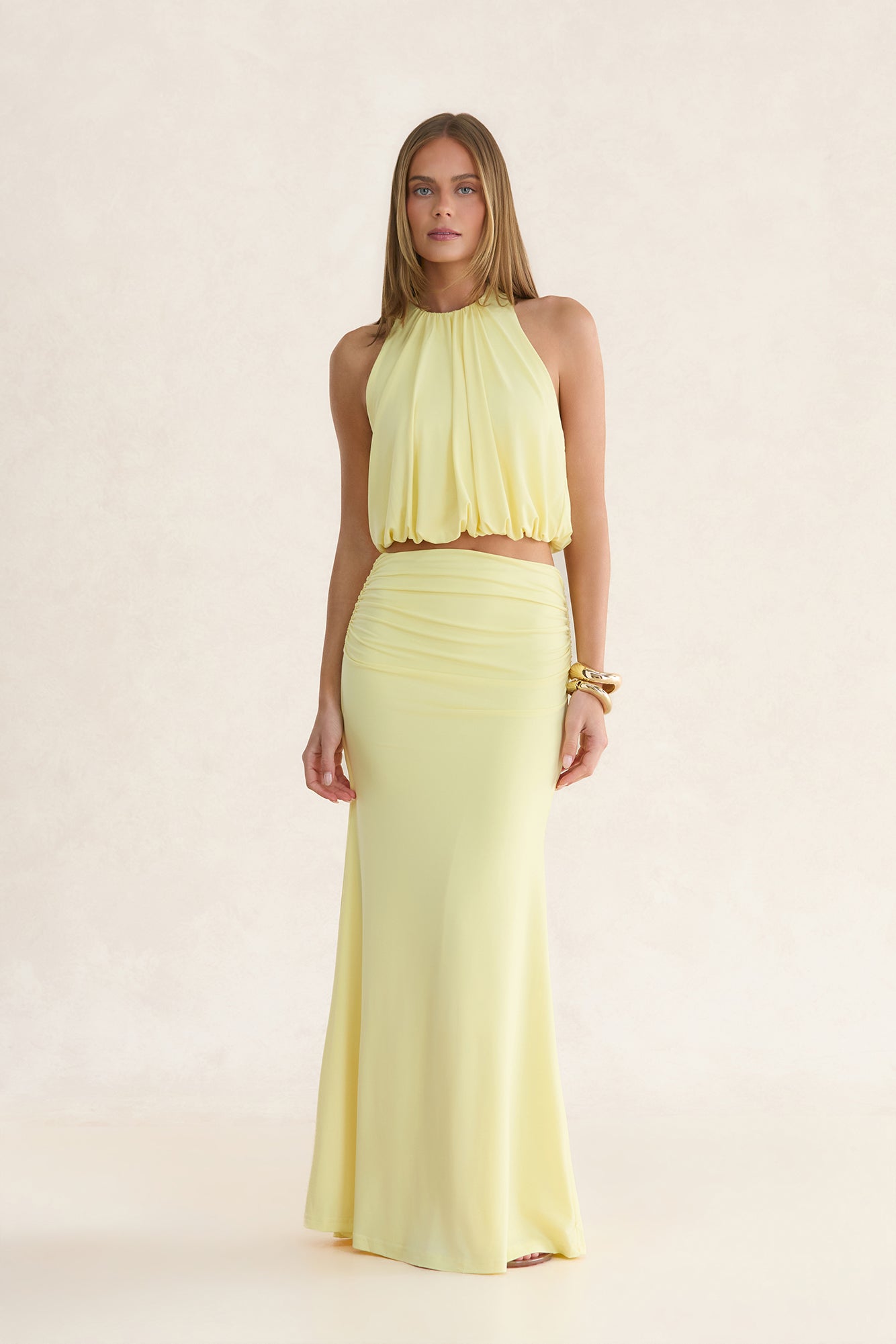 Occasion Ready Halter Top Yellow