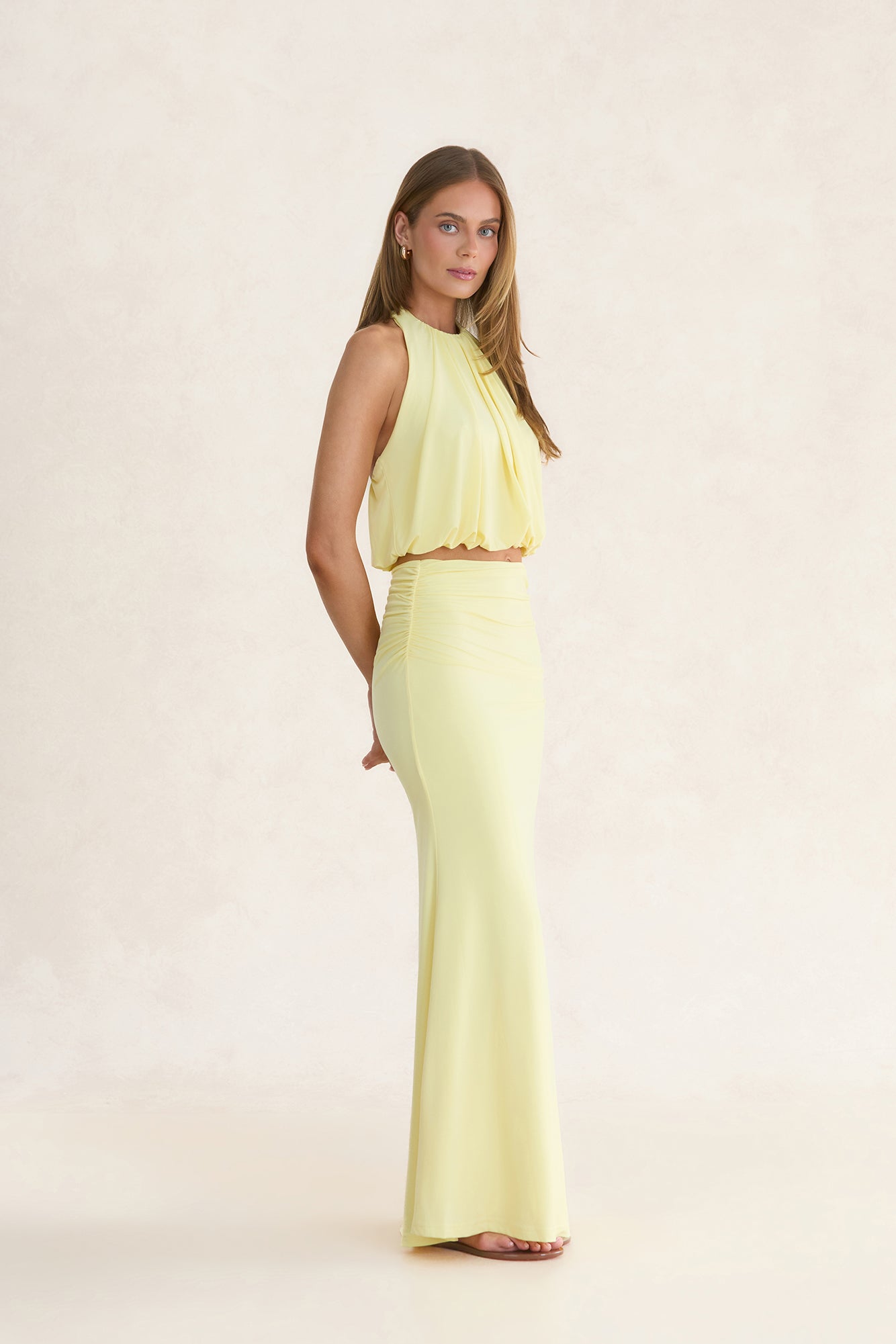 Occasion Ready Halter Top Yellow