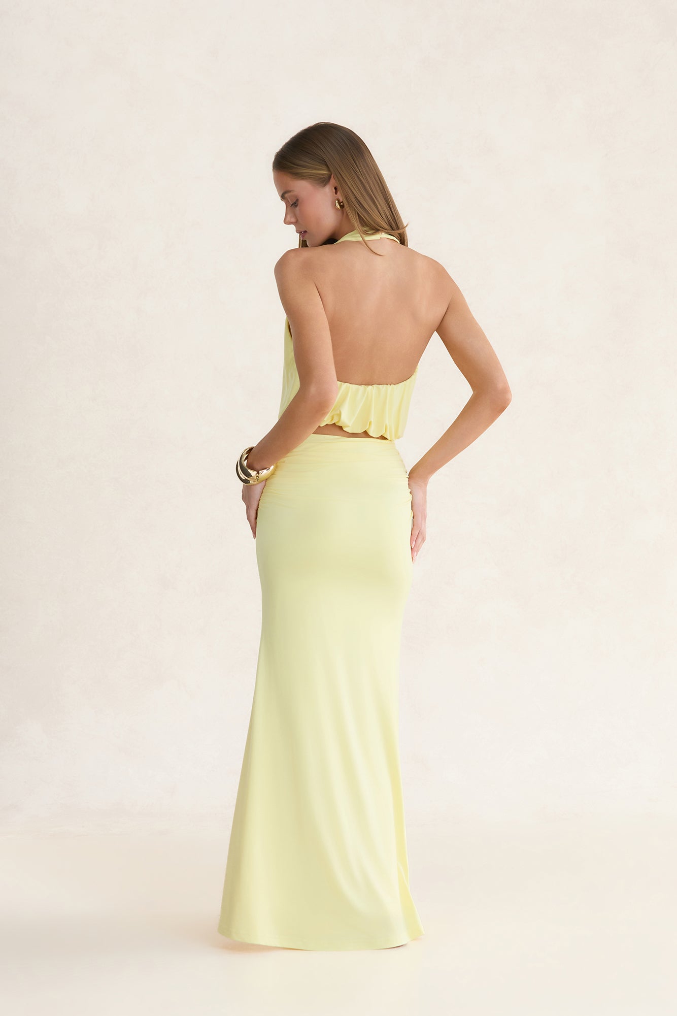 Occasion Ready Halter Top Yellow