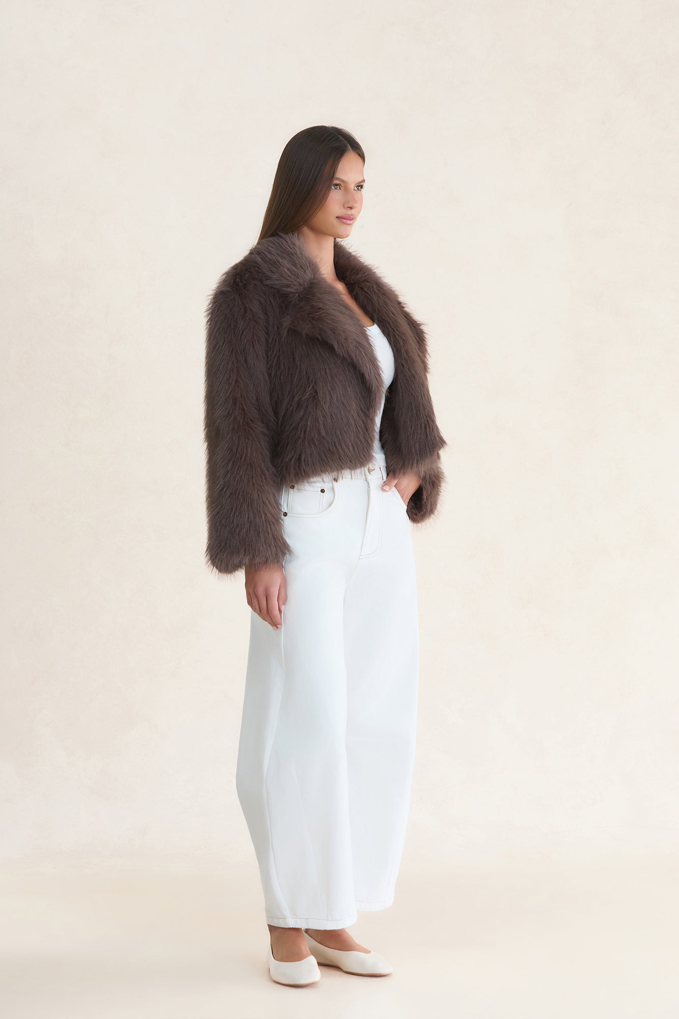 Icy Daze Faux Fur Jacket Brown