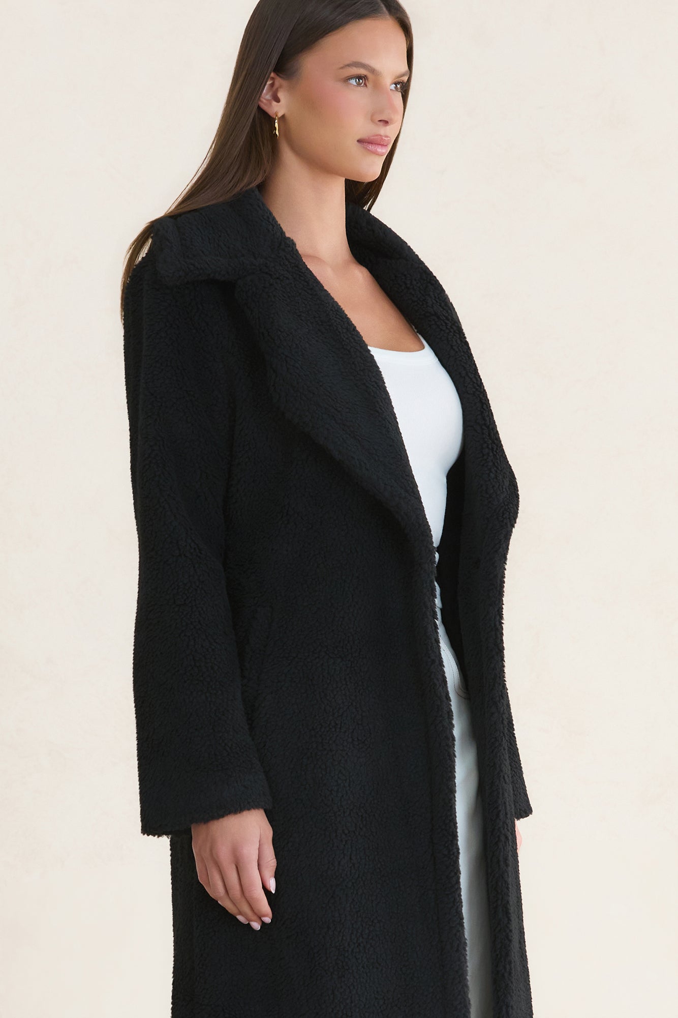 Luxe Teddy Coat Black