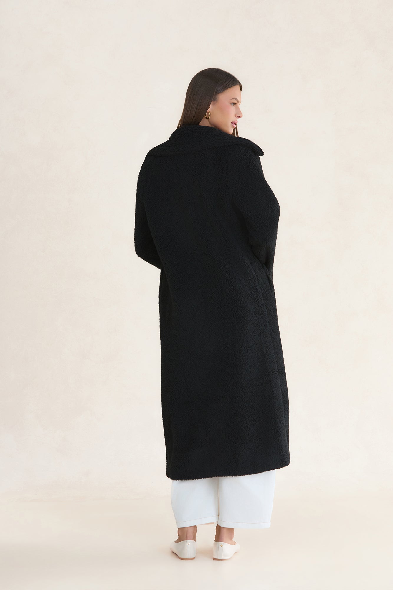 Luxe Teddy Coat Black