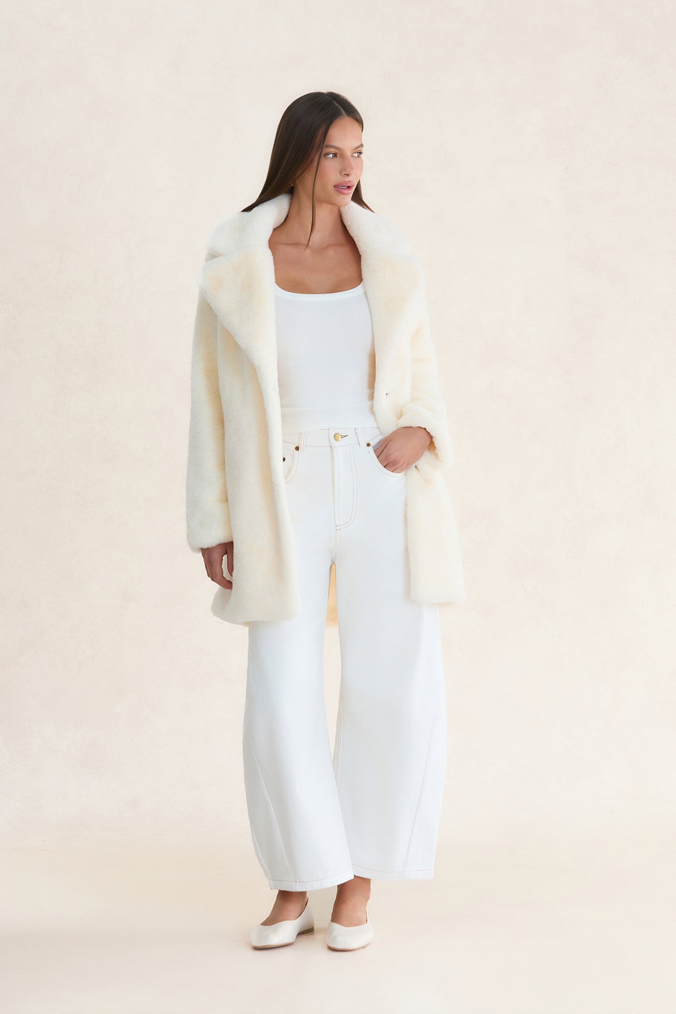 Luxe Life Faux Fur Jacket Cream