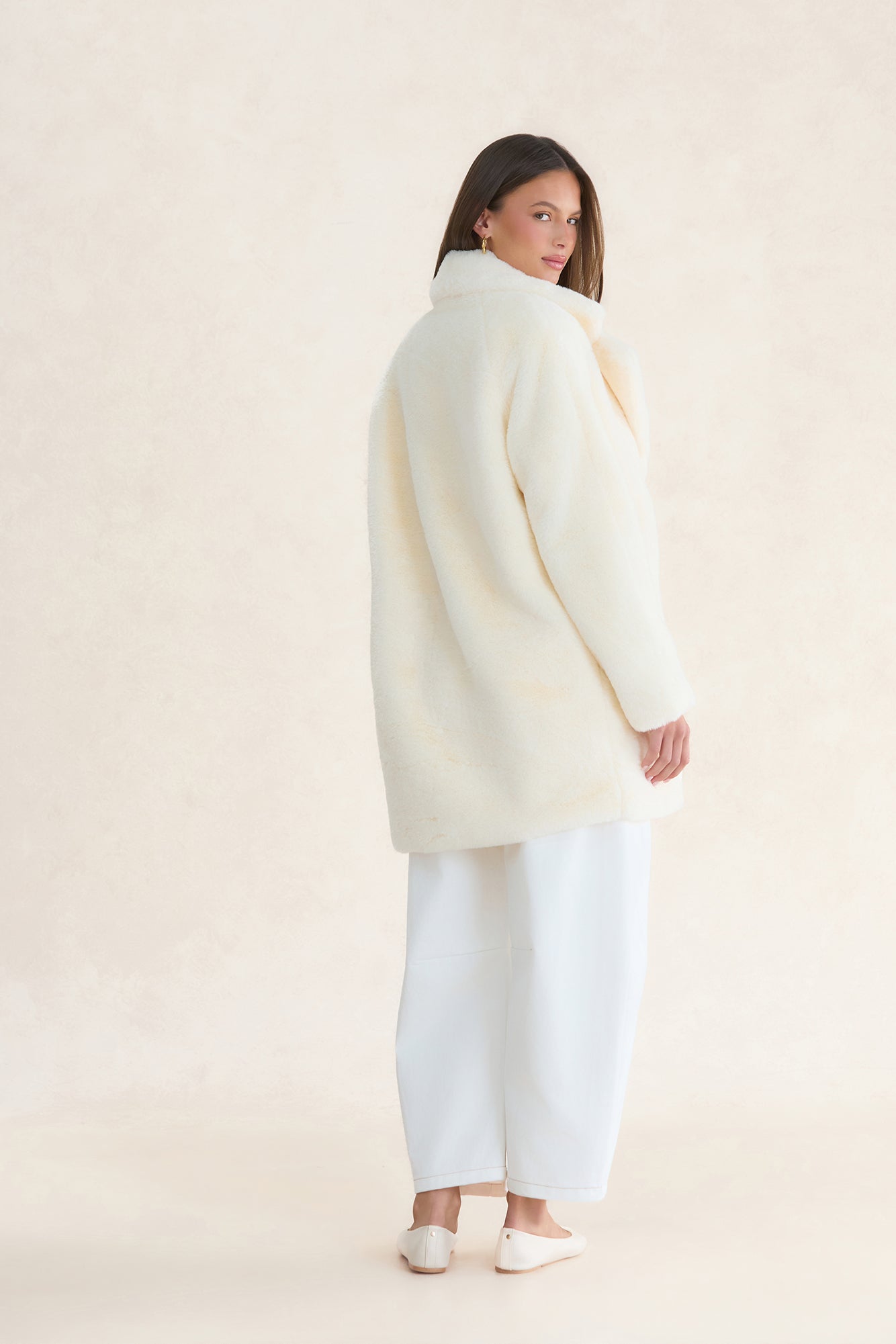 Luxe Life Faux Fur Jacket Cream