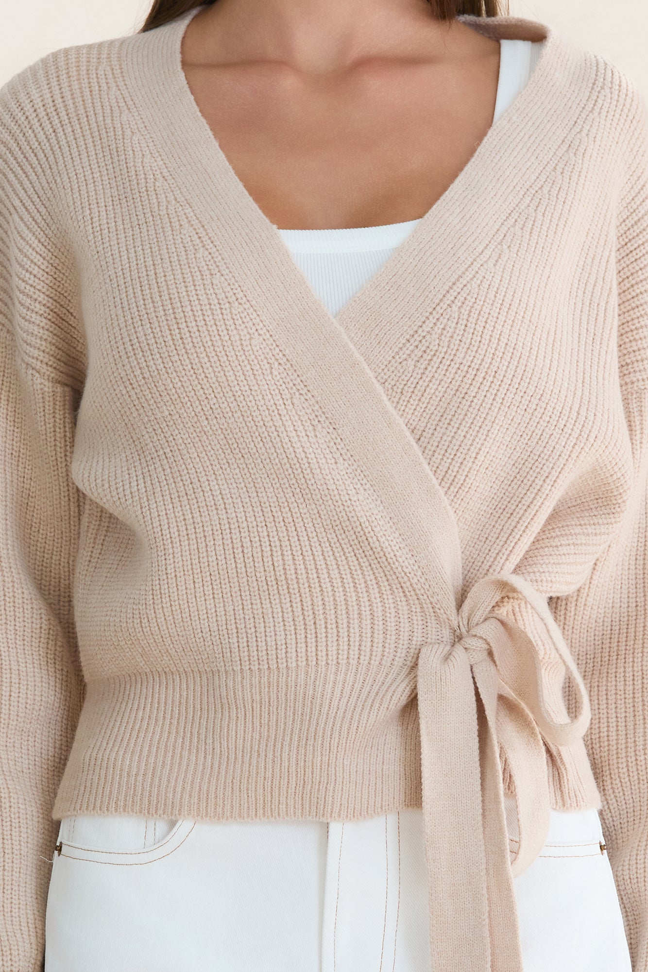 Further From Here Knit Top Beige