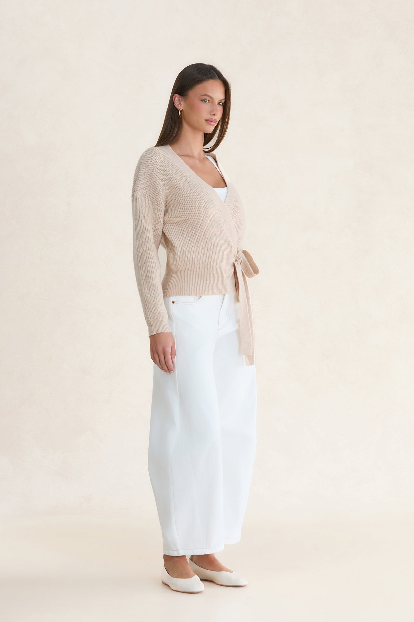 Further From Here Knit Top Beige