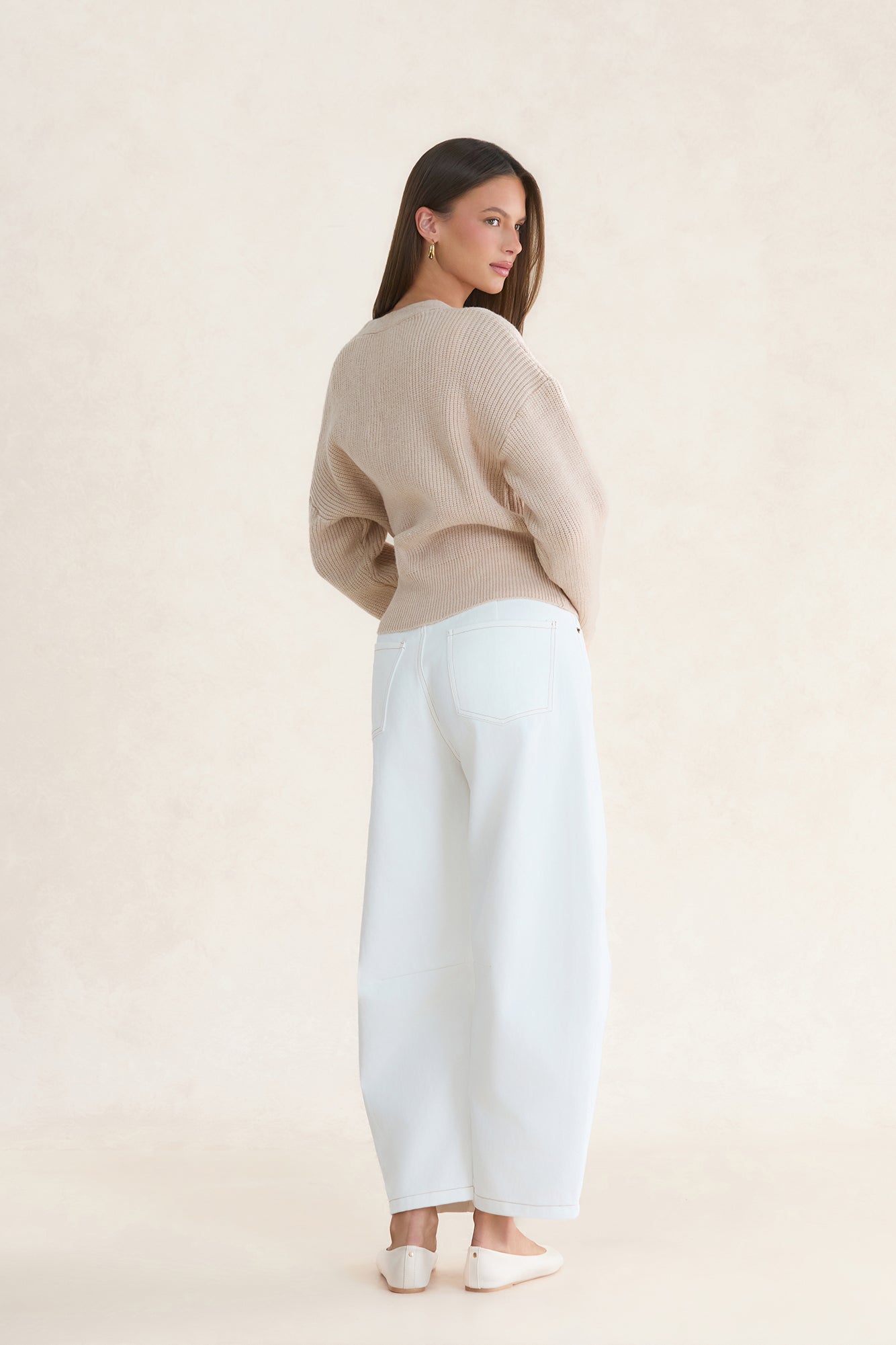 Further From Here Knit Top Beige