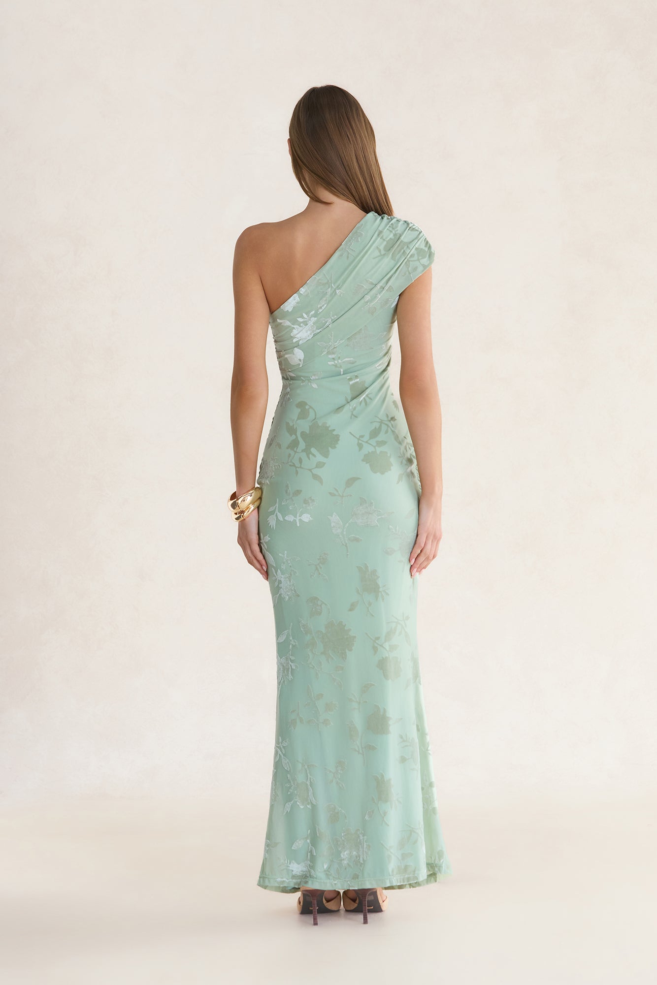 Cosmic Daydreams One Shoulder Maxi Dress Sage