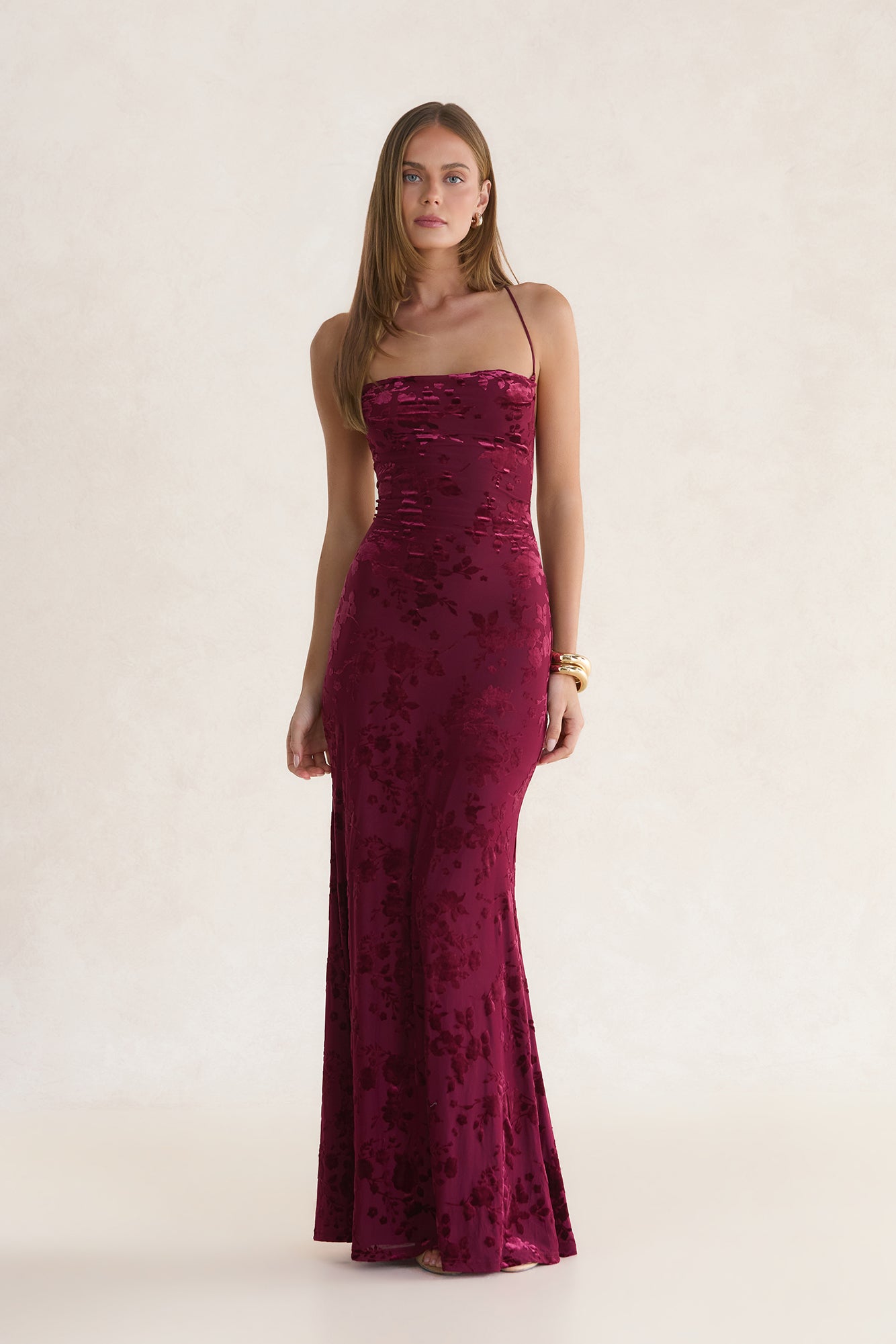 Group Chat Maxi Dress Wine