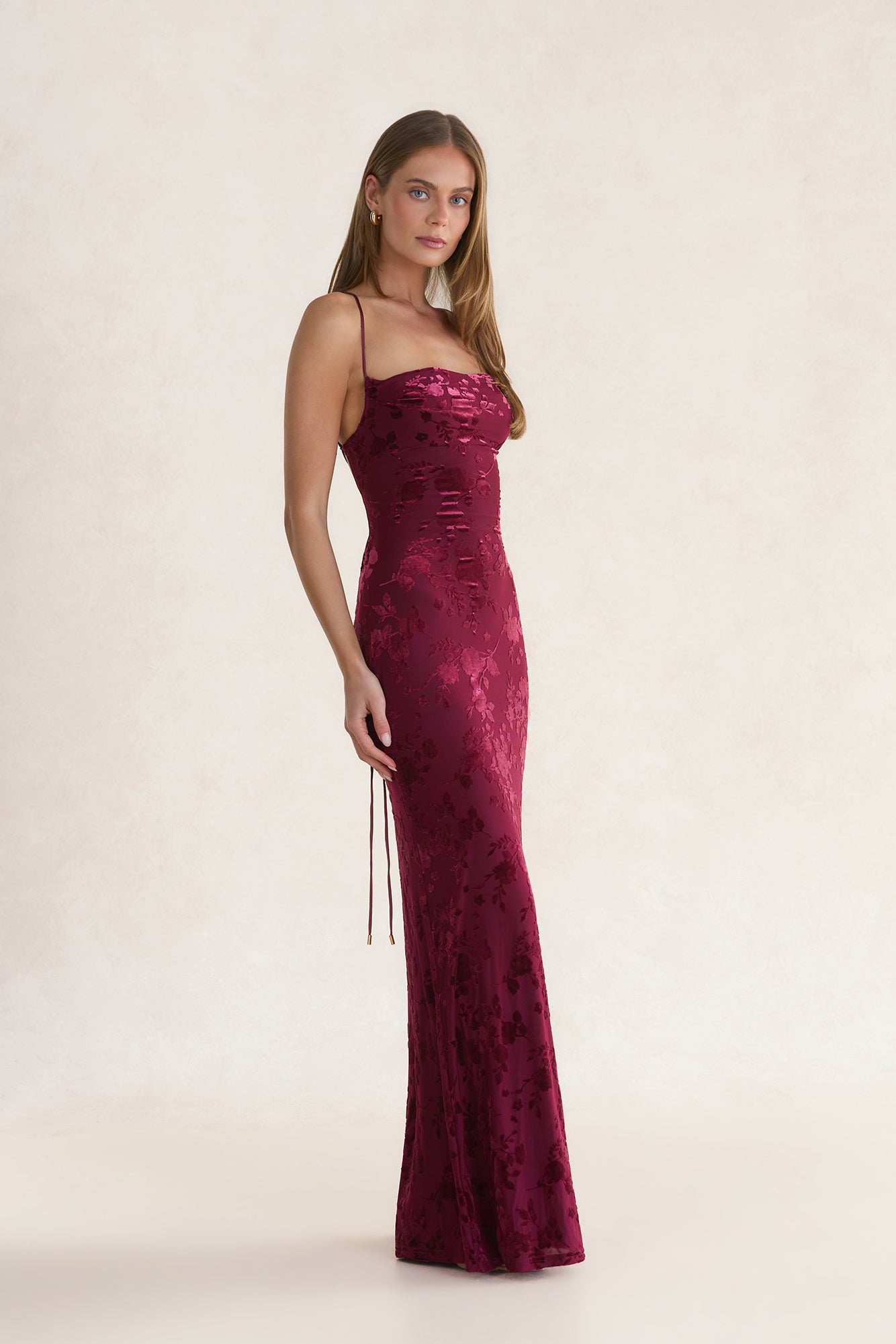 Group Chat Maxi Dress Wine