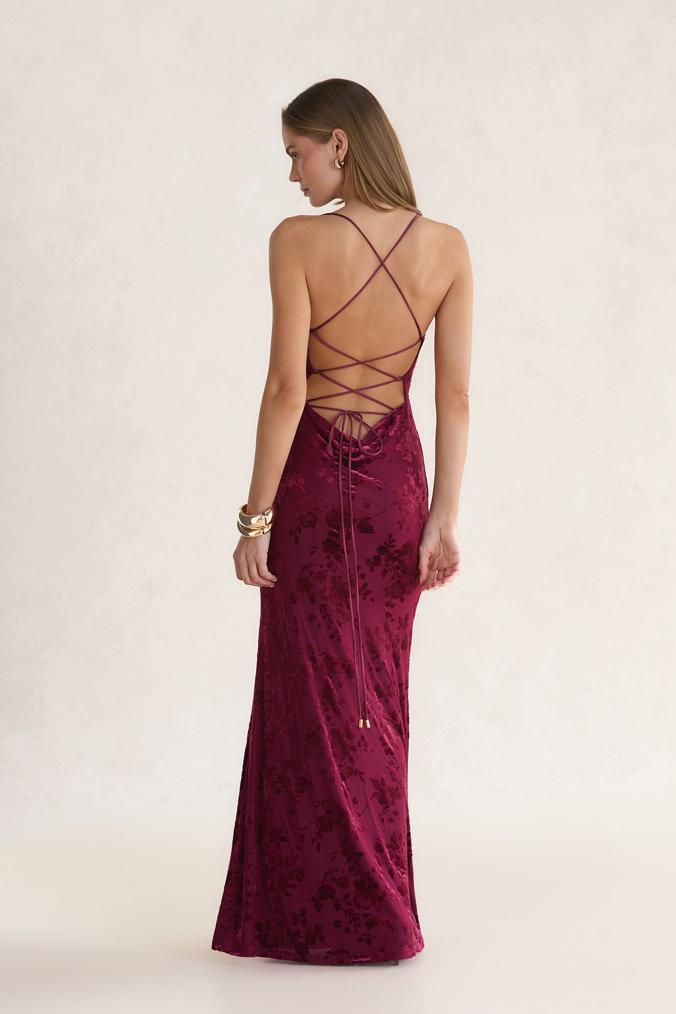 Group Chat Maxi Dress Wine