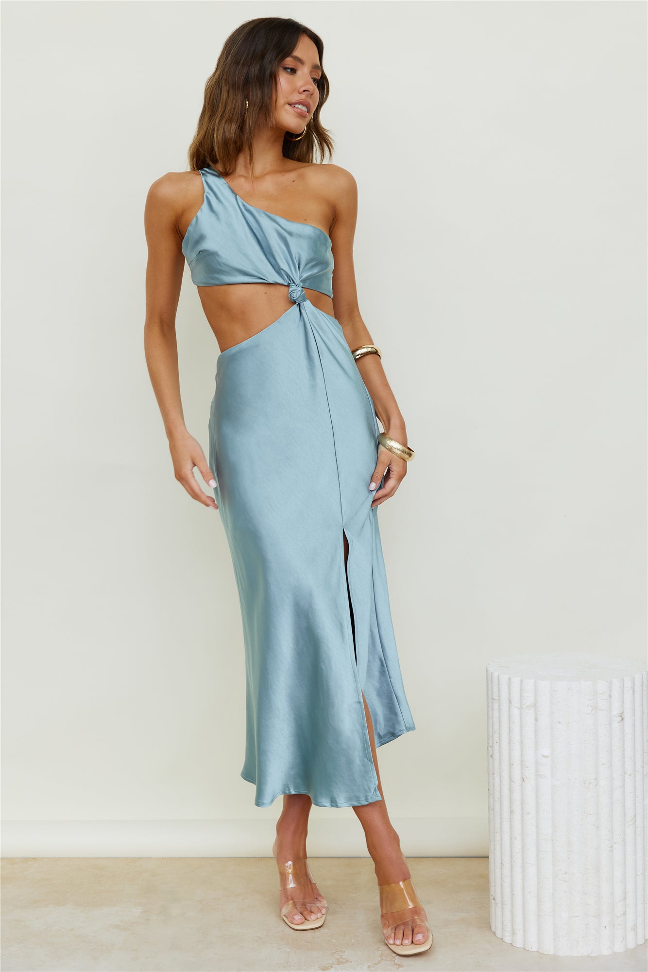 light blue midi dress for wedding Love Found Tiered Shop the Mint while the back center leg slit adds a touch of allure and ease of movement Blue Midi Wedding Guest Dresses