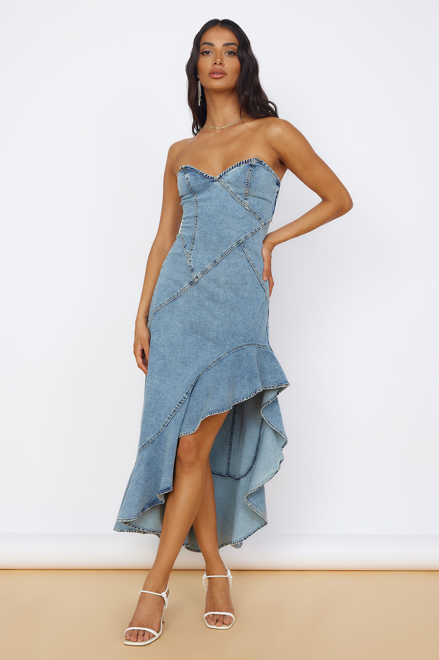 Sweet Surprises Midi Dress Denim | Fortunate One Sweet Surprises Midi Dress Denim | Fortunate One