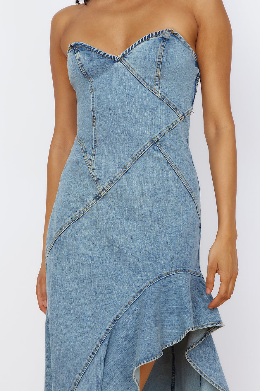 Sweet Surprises Midi Dress Denim | Fortunate One Sweet Surprises Midi Dress Denim | Fortunate One