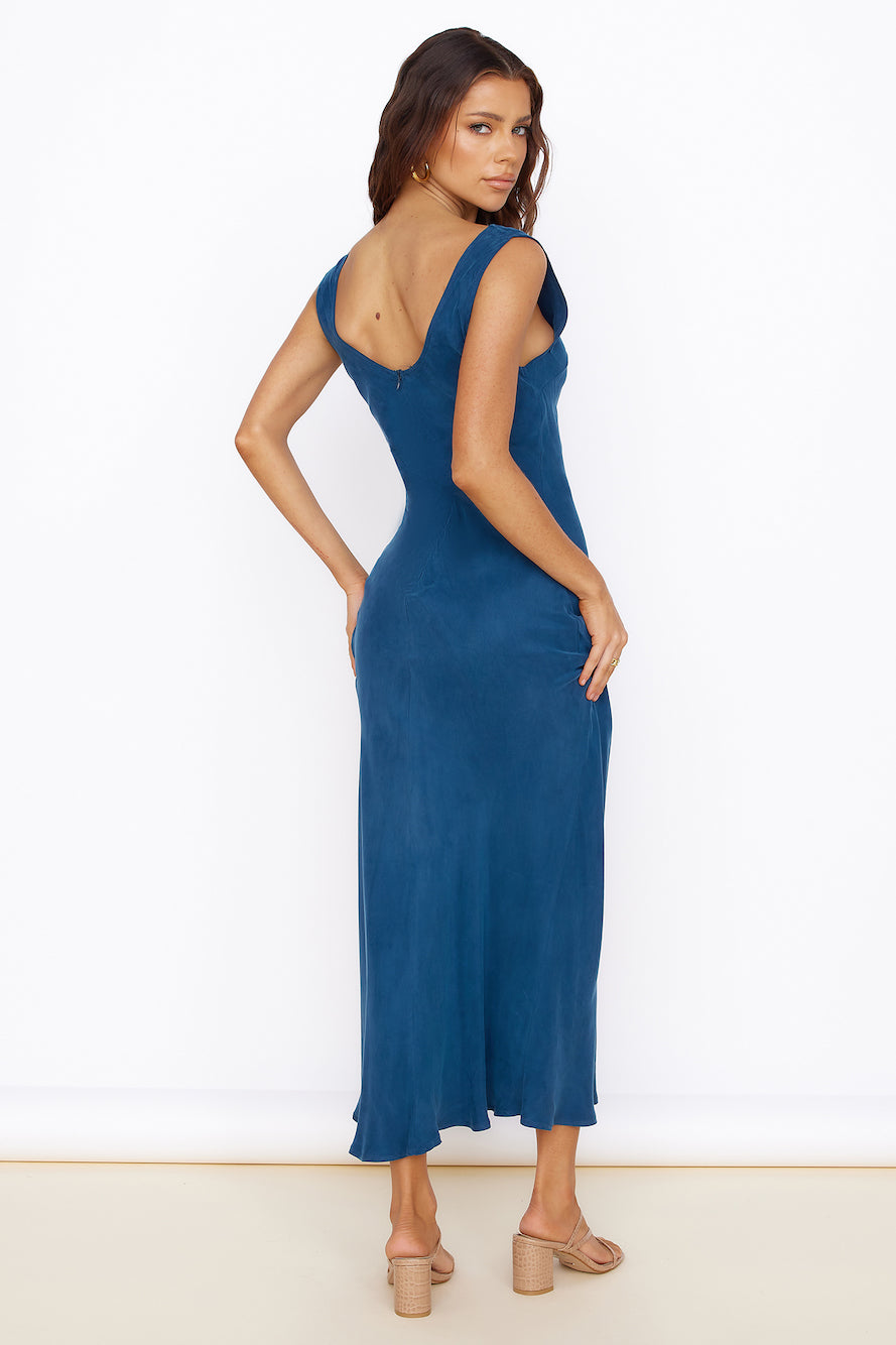 Daydreamer blue checks maxi dress