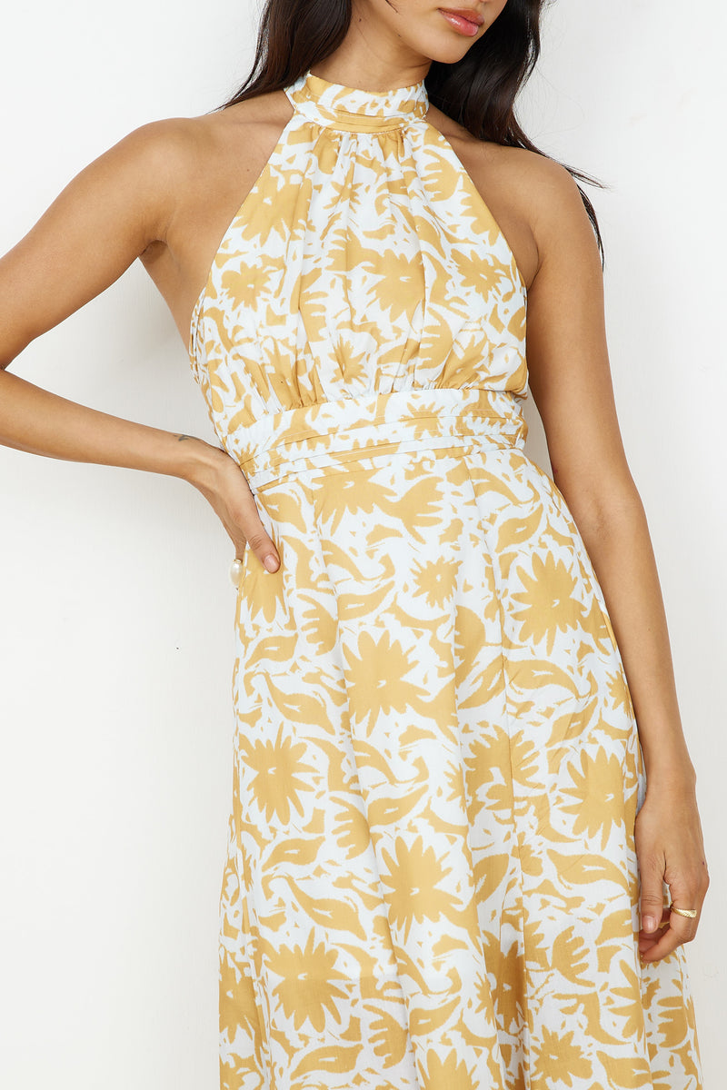 Showing Emotions Halter Maxi Dress Yellow | Fortunate One