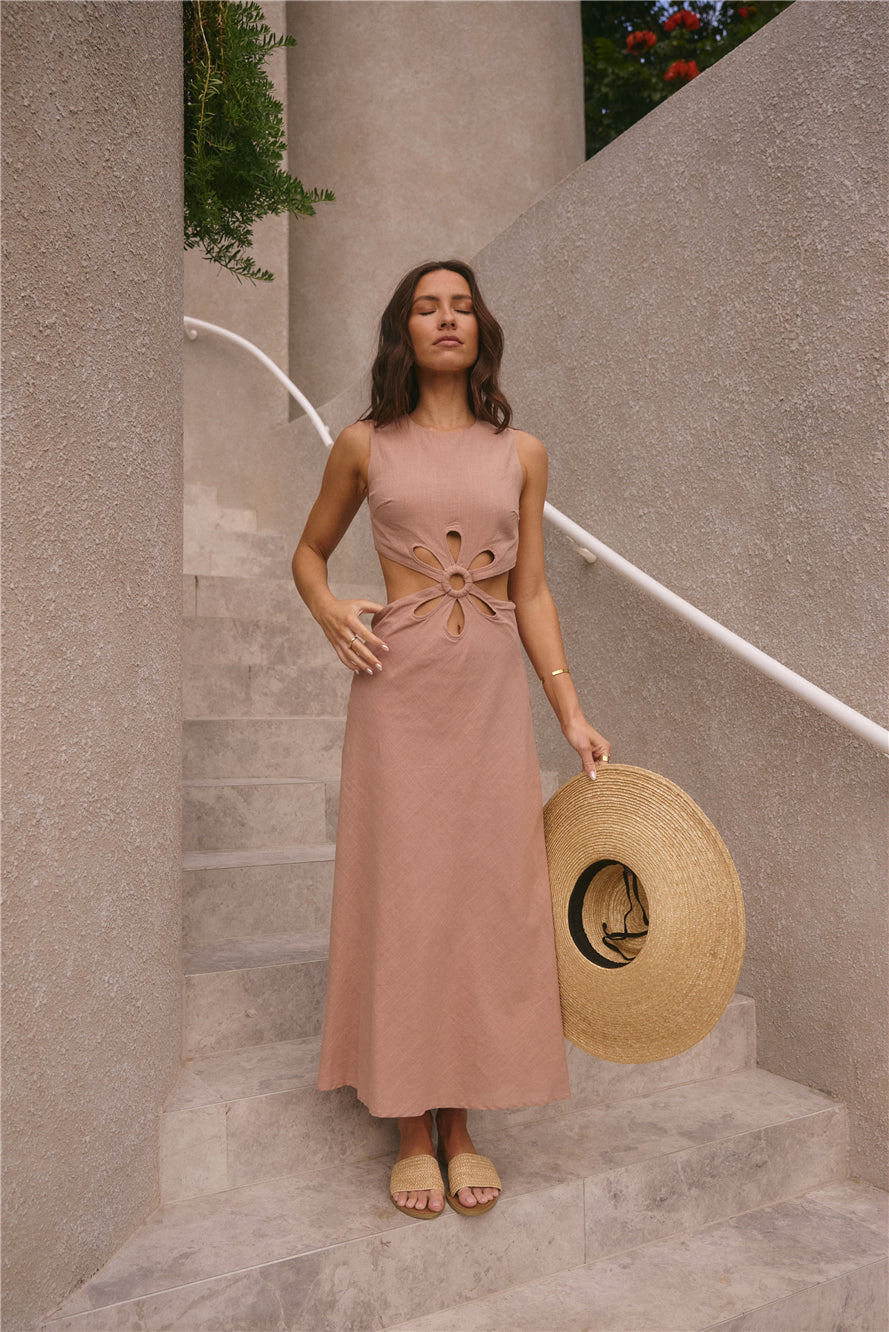 tan maxi dress tan maxi dress Persephone Ruched Maxi Dress Retrofete-parroquiadesanalbertomagno.com