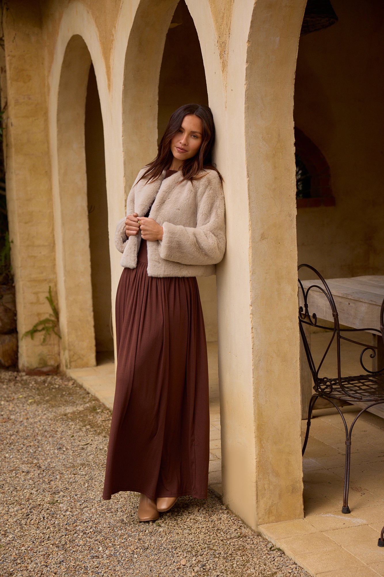 nalla maxi dress brown NALLA MAXI