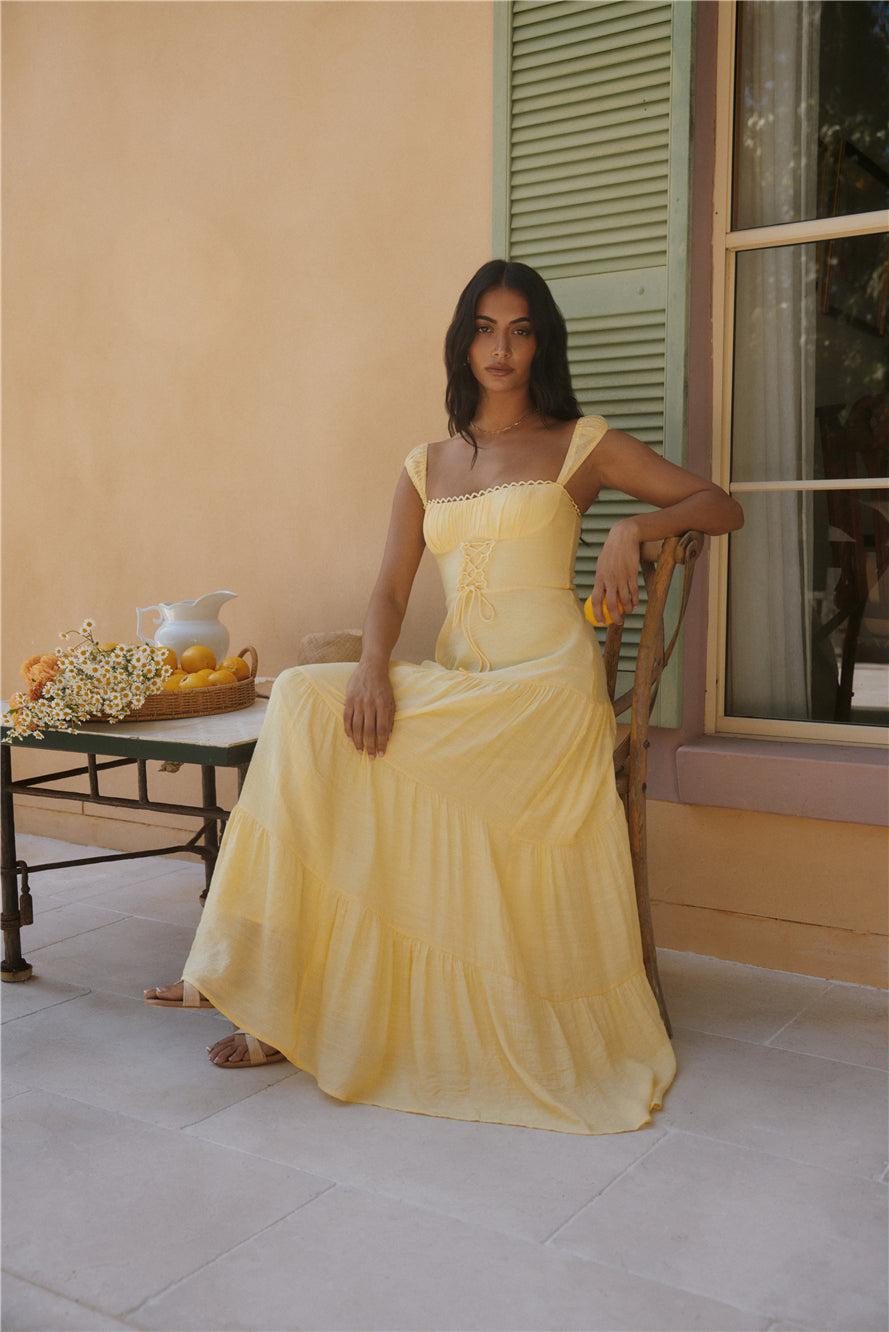 Crystal Waters Maxi Dress Yellow | Fortunate One