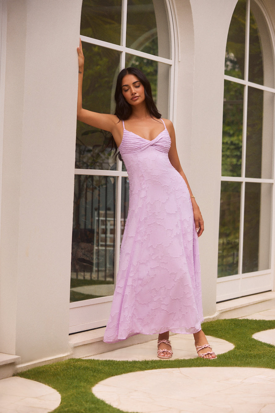 Midi Dress Lilac Floaty Dress Cassandra Chiffon Skater Maxi Dress