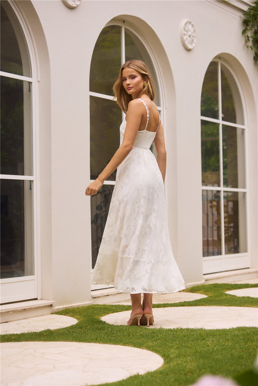Garden Romance Midi Dress White | Fortunate One Garden Romance Midi Dress White | Fortunate One