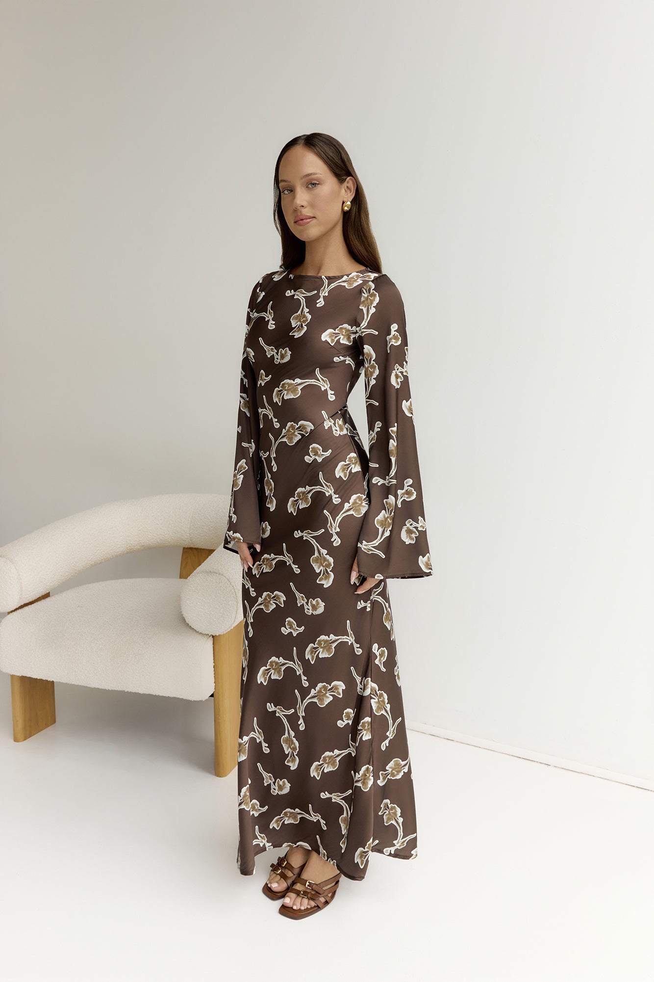 knee length dresses for ladies Autumn FLORAL SWEETHEART MAXI DRESS main image 0