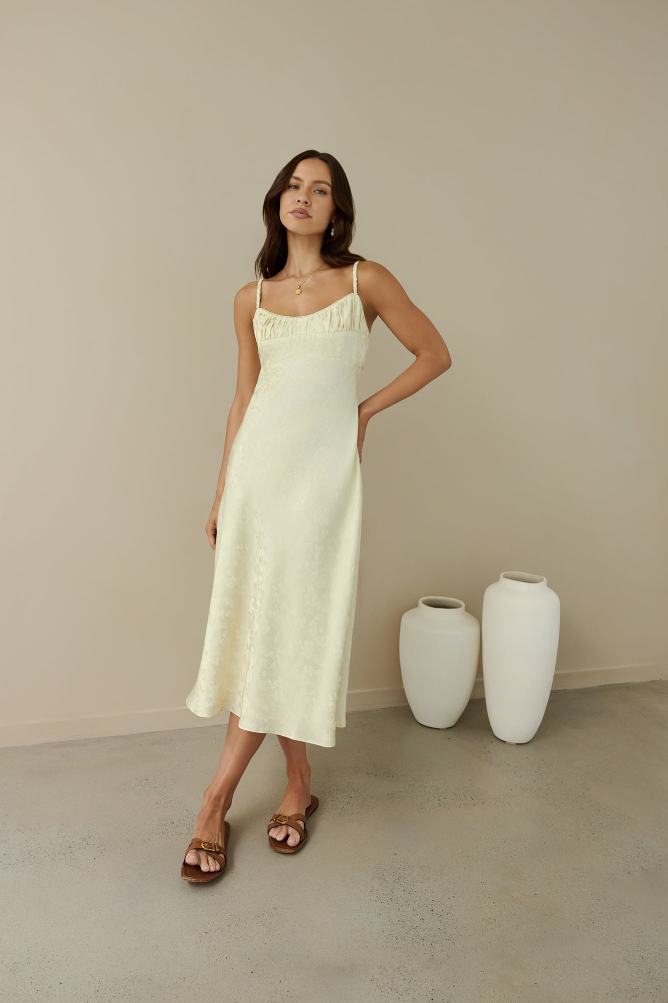 jacquard satin midi dress Blue Midi Dress - Satin Midi Dress - Floral Jacquard Midi Dress