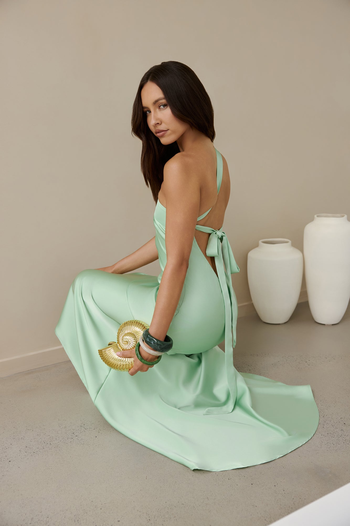 Champagne Chat One Shoulder Maxi Dress Green | Fortunate One Champagne Chat One Shoulder Maxi Dress Green | Fortunate One