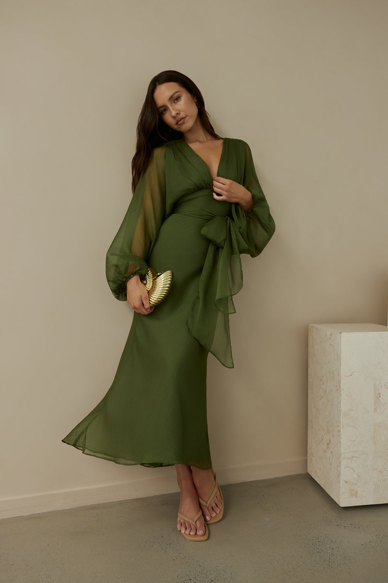 Our Nostalgia Long Sleeve Maxi Dress Green | Fortunate One Our Nostalgia Long Sleeve Maxi Dress Green | Fortunate One
