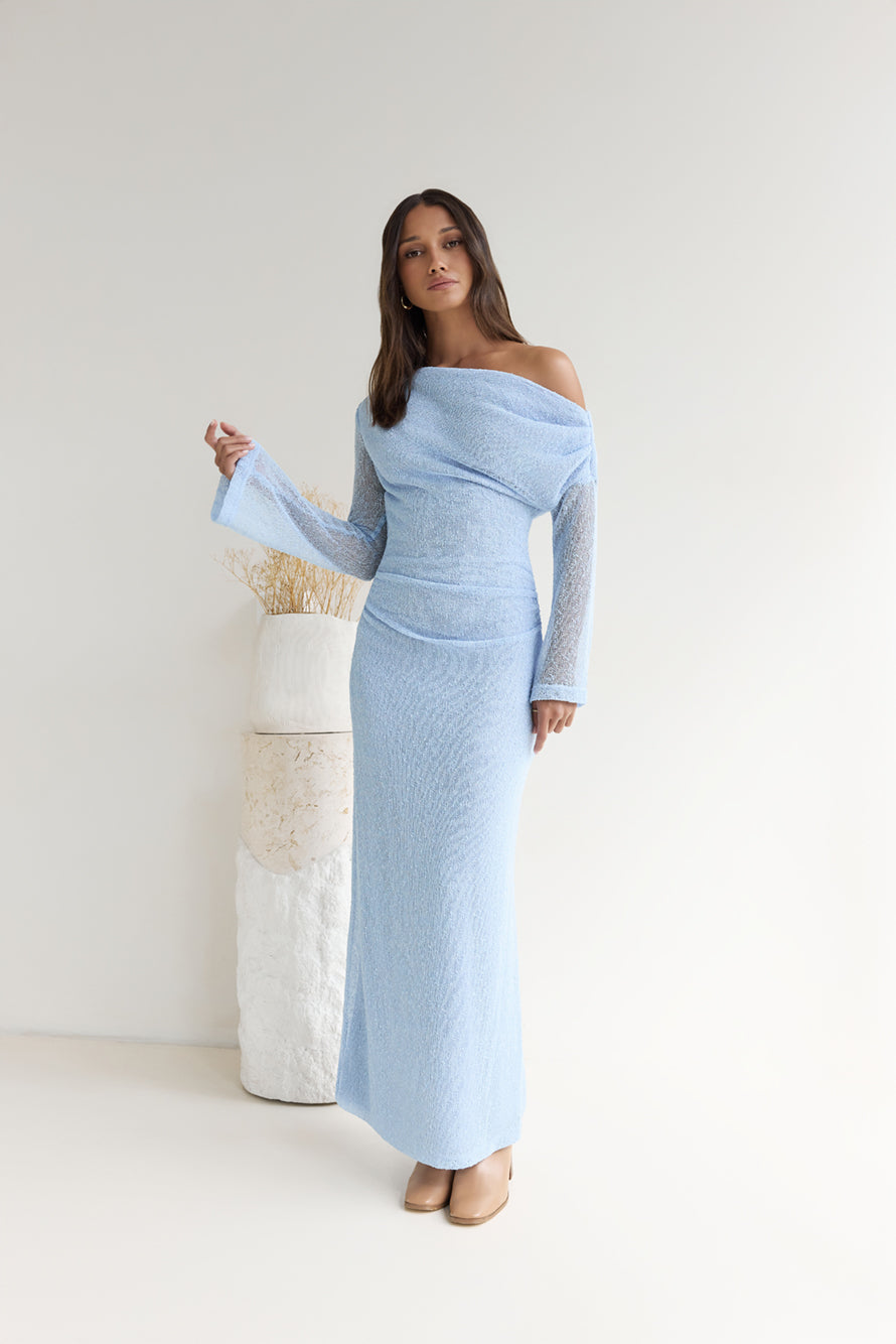 long sleeve knit maxi dress Sola Knit Maxi Dress