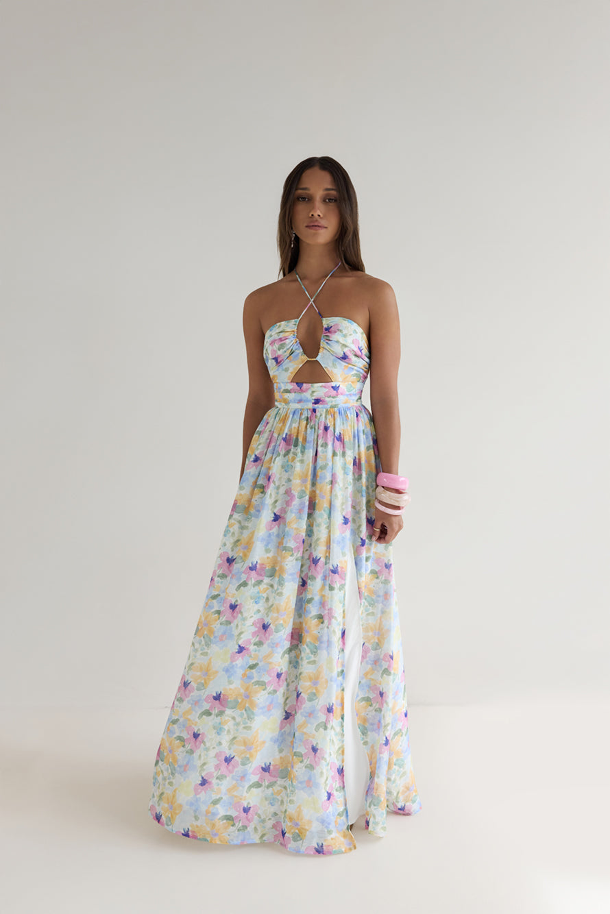 Hibiscus Hues Halter Maxi Dress Print Size L from Hello Molly - Bridesmaid Dresses Hibiscus Hues Halter Maxi Dress Print Size L from Hello Molly - Bridesmaid Dresses