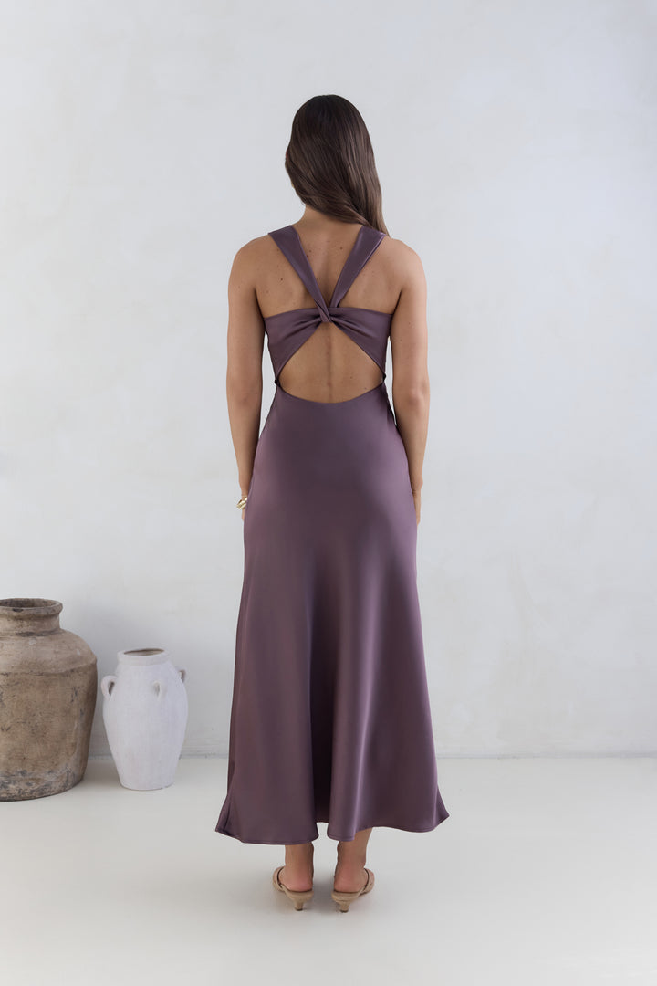 Island Reverie Satin Maxi Dress Magenta main image 0