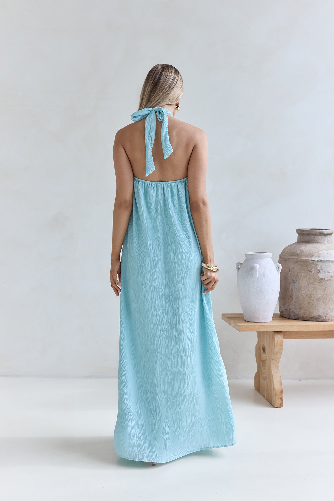 Isle Of Chic Halter Maxi Dress Aqua | Fortunate One Isle Of Chic Halter Maxi Dress Aqua | Fortunate One