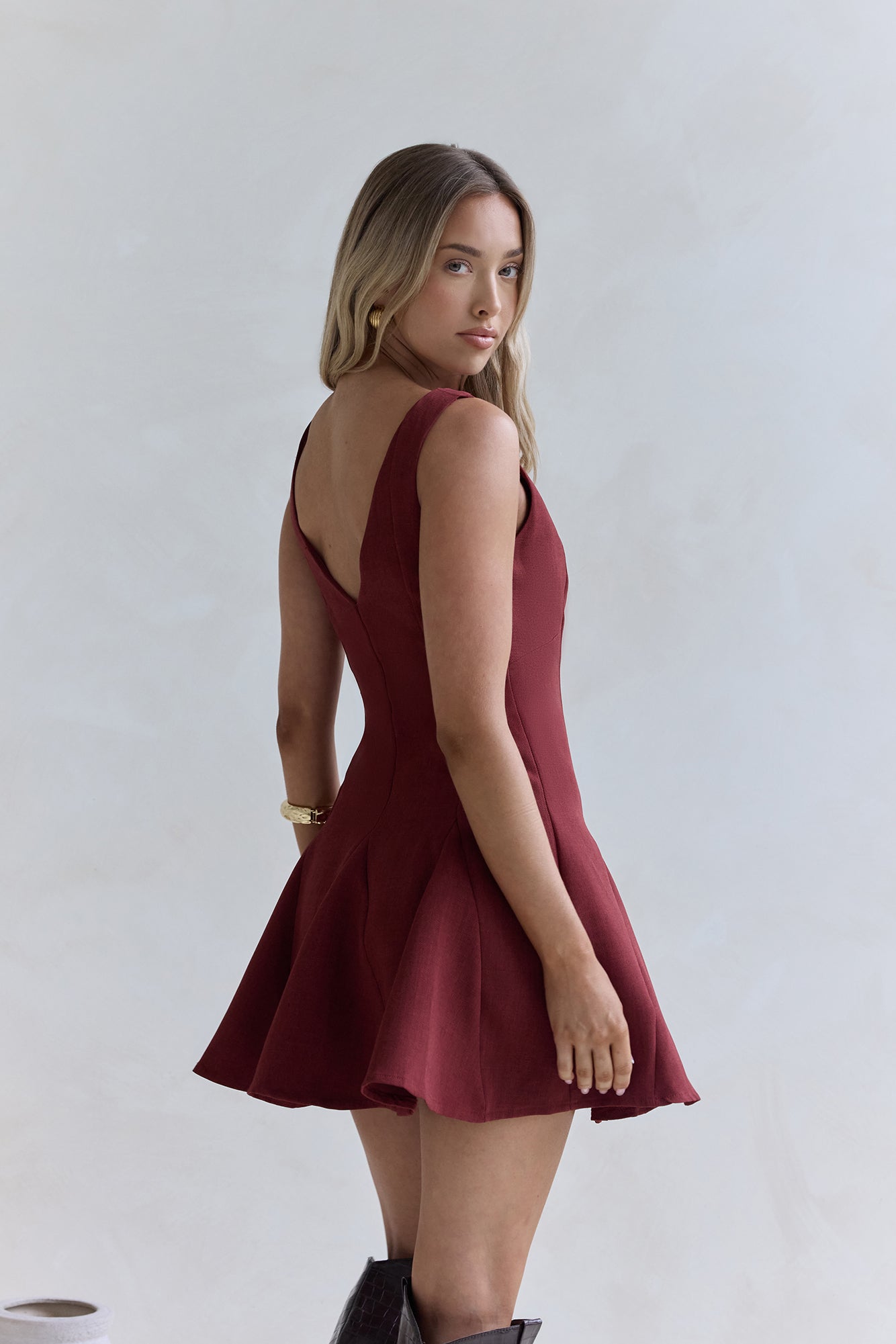 Wistful Bloom Mini Dress Burgundy | Fortunate One Wistful Bloom Mini Dress Burgundy | Fortunate One