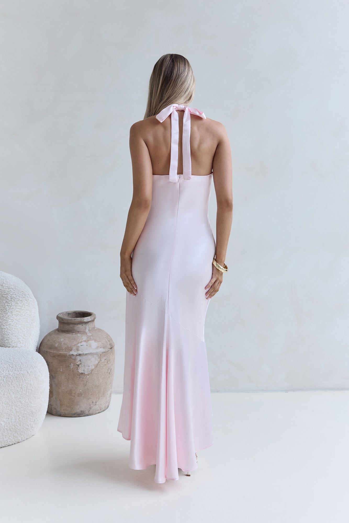Lucky In Life Satin Halter Maxi Dress Pink | Fortunate One Lucky In Life Satin Halter Maxi Dress Pink | Fortunate One