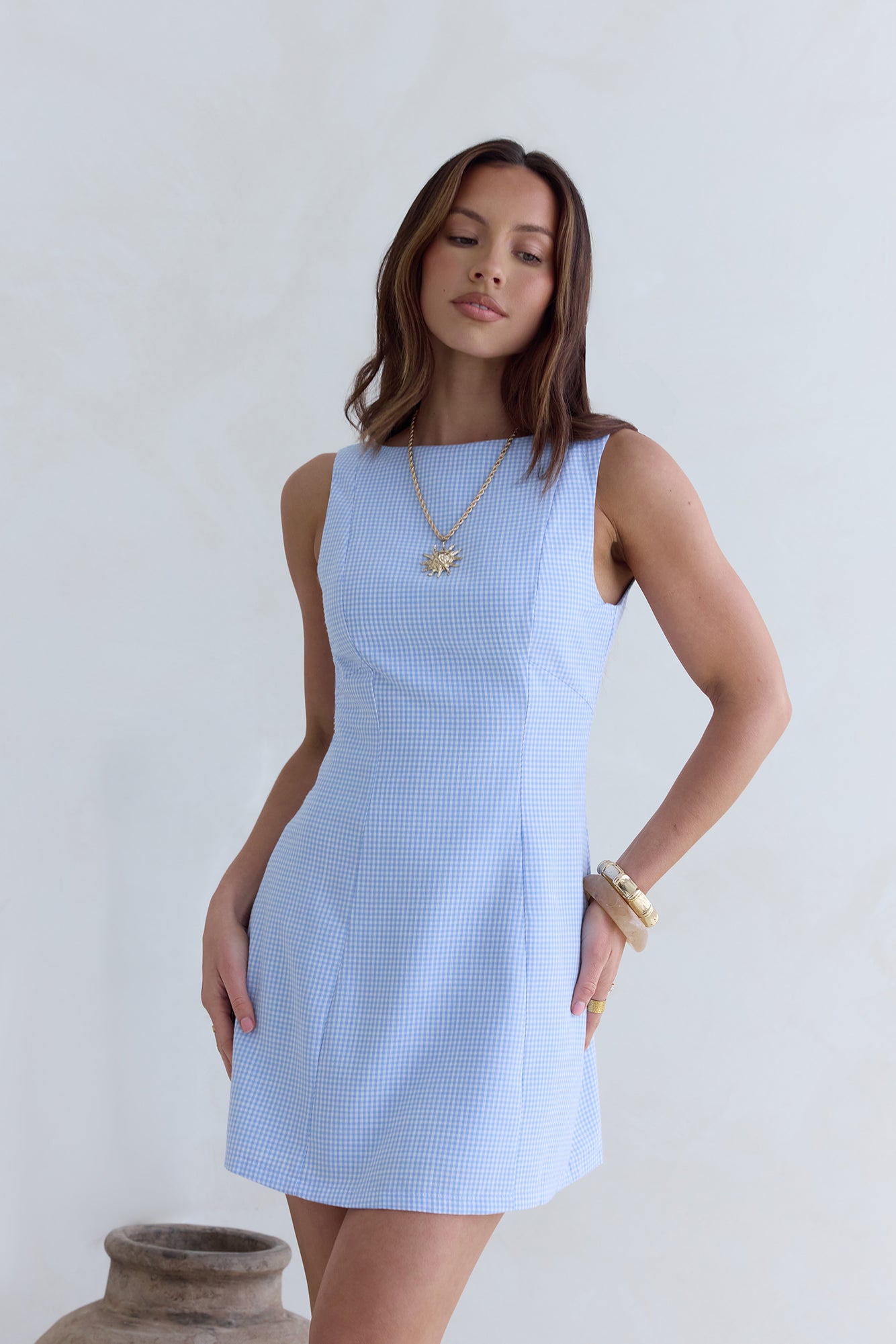 sachin and babi light blue dress The Jackie Set in Breezy Blue Gingham L