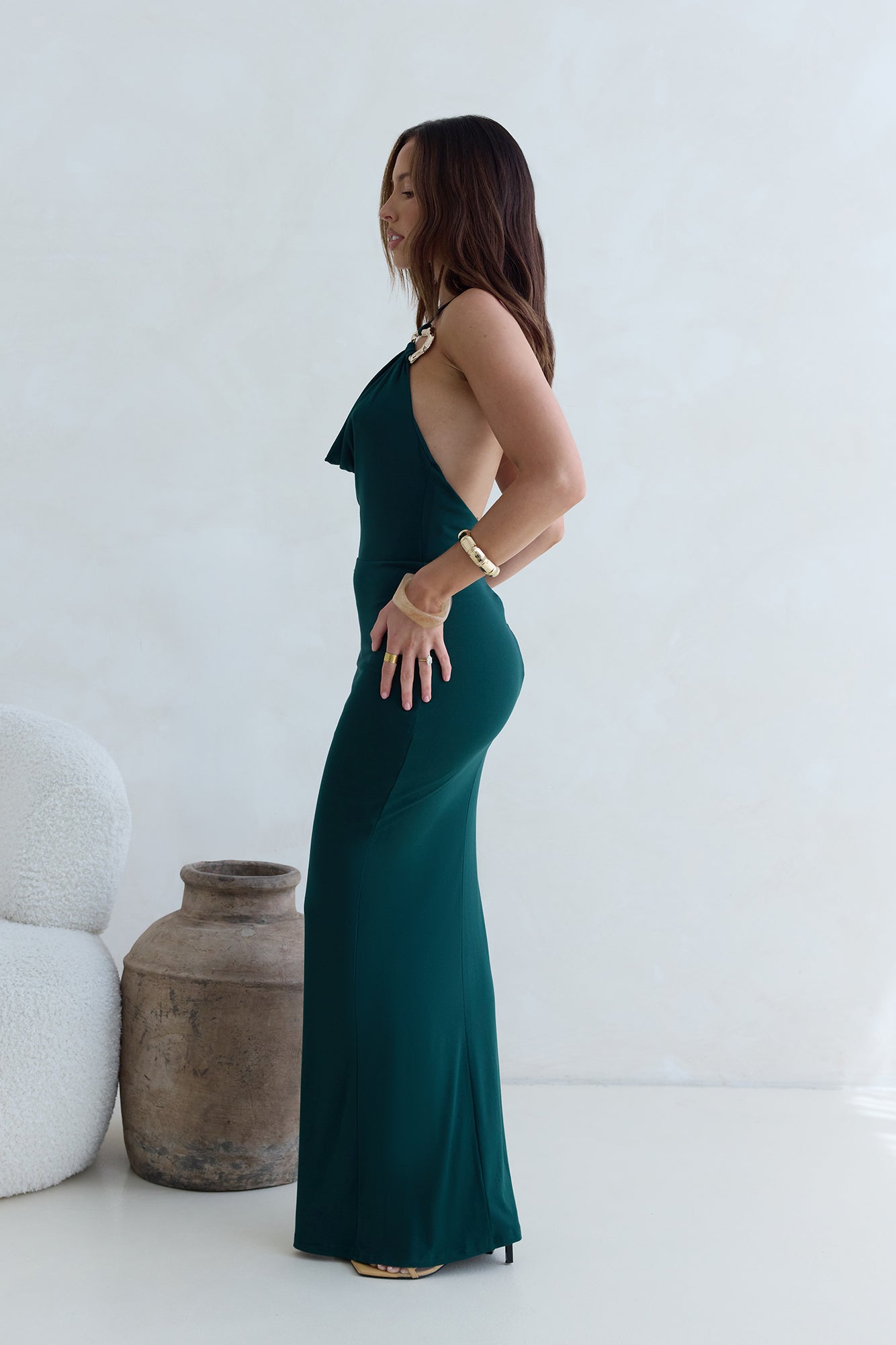 Vibe Setter Halter Maxi Dress Green | Fortunate One Vibe Setter Halter Maxi Dress Green | Fortunate One