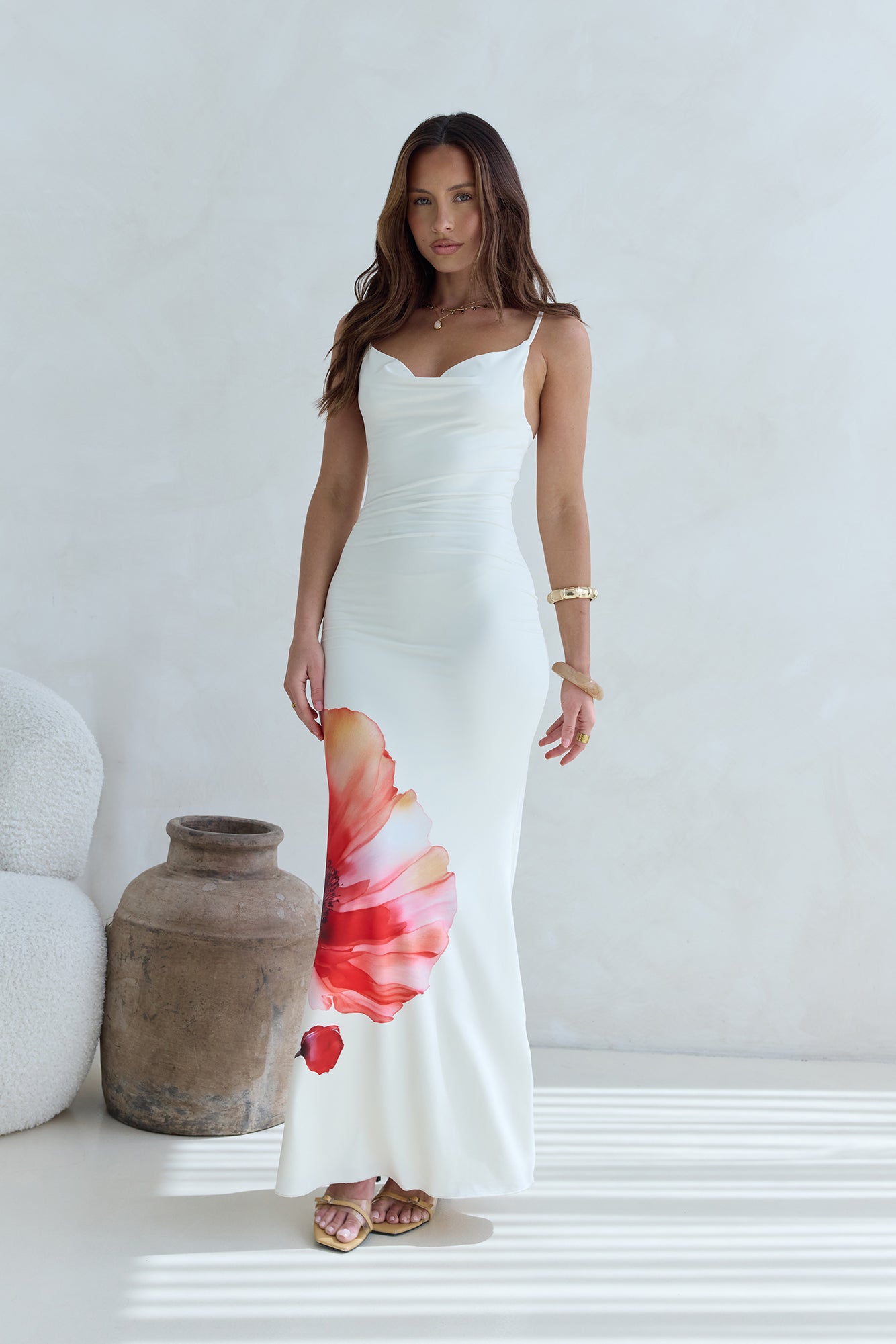 Holding On Tight Maxi Dress Cream Size L Holding On Tight Maxi Dress Cream Size L