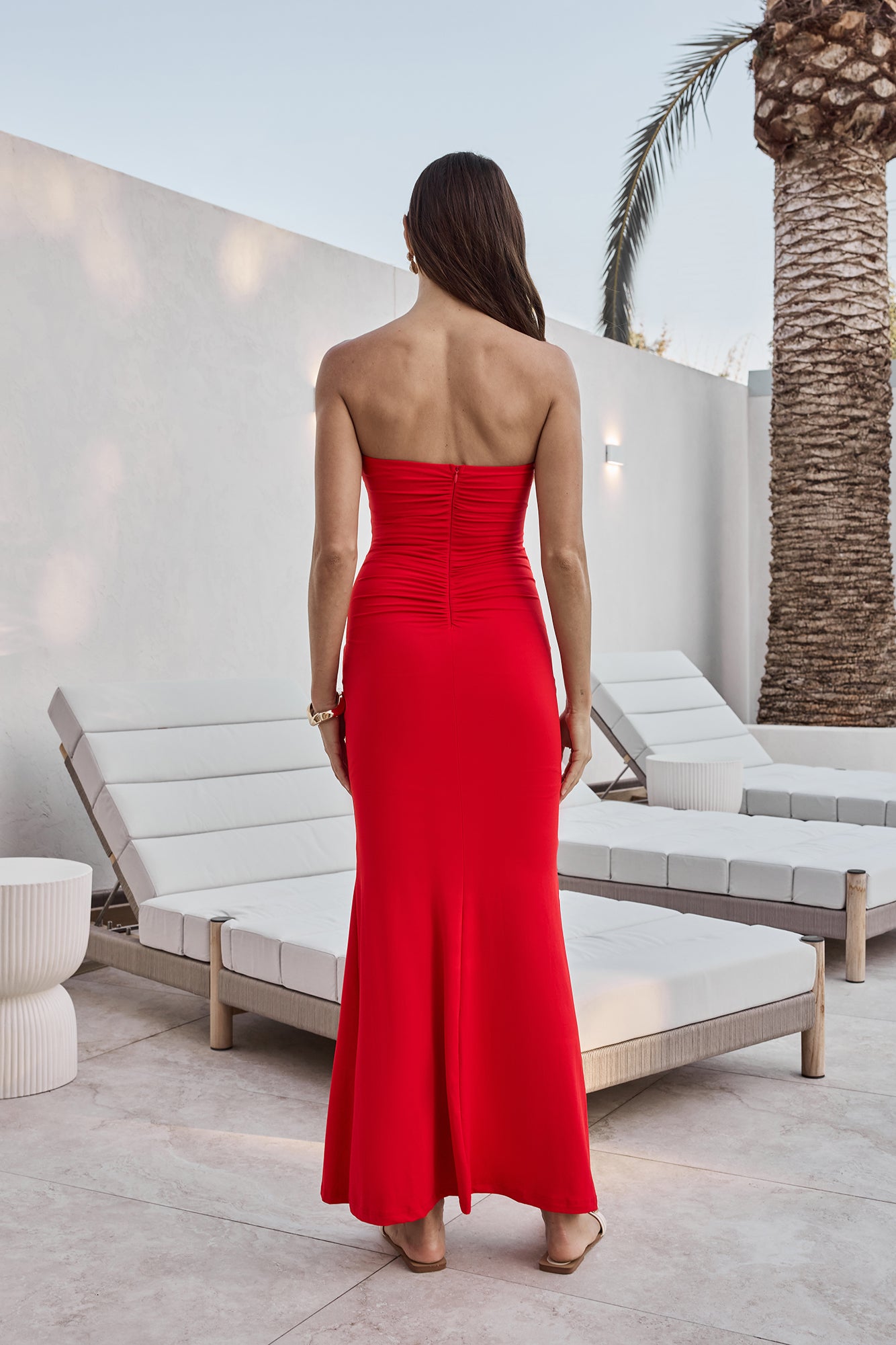Cool Love Strapless Maxi Dress Red Size M Cool Love Strapless Maxi Dress Red Size M