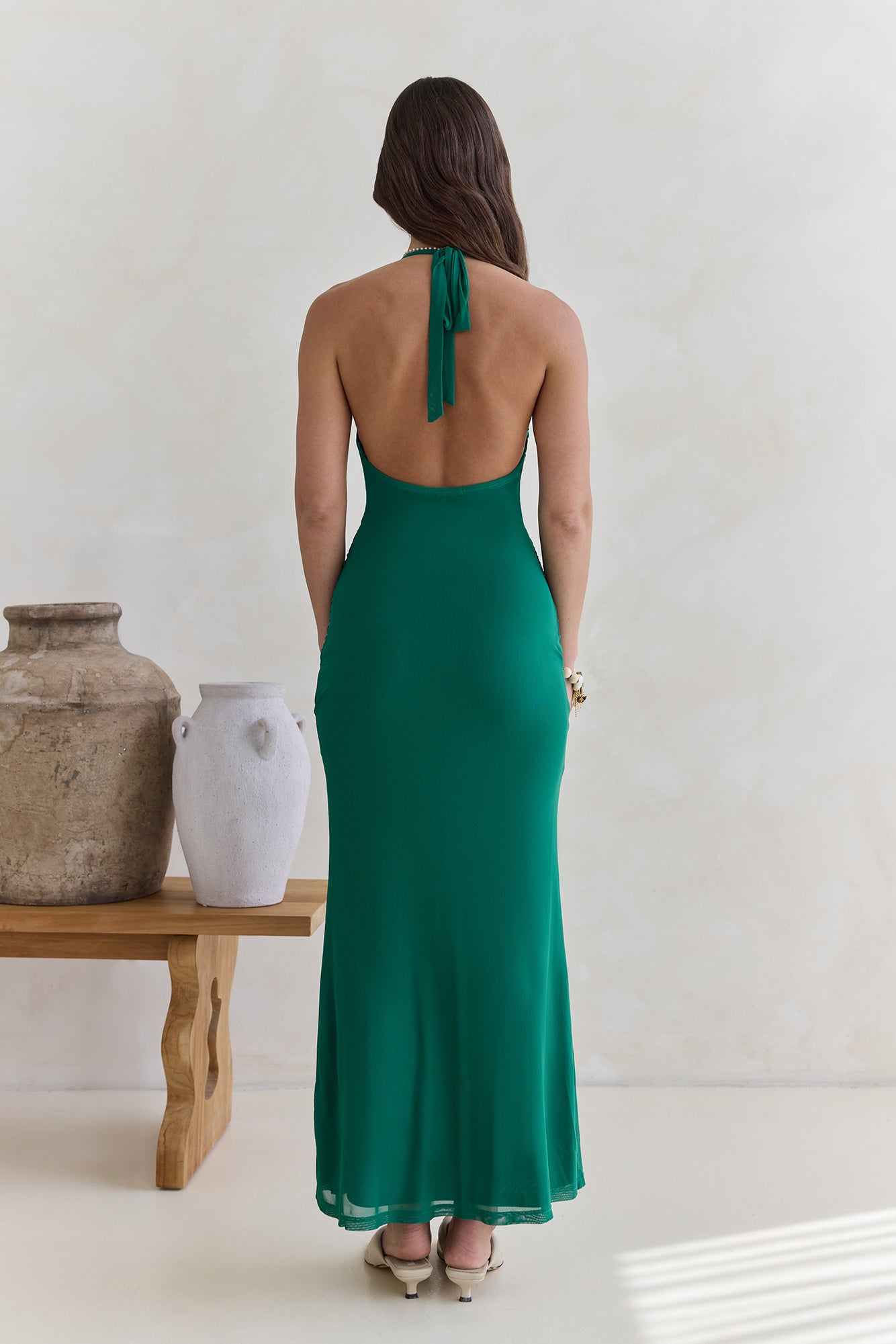 Dive In Mesh Halter Maxi Dress Green | Fortunate One Dive In Mesh Halter Maxi Dress Green | Fortunate One
