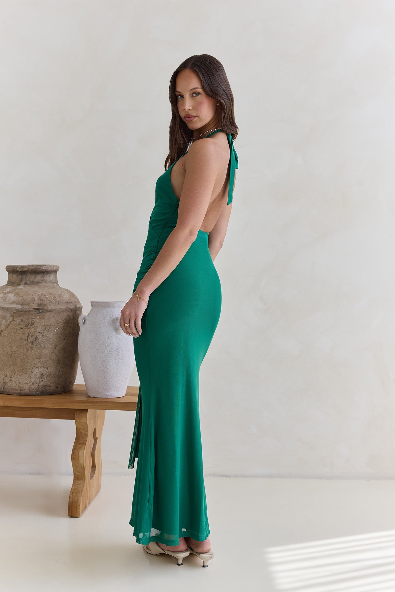 Dive In Mesh Halter Maxi Dress Green | Fortunate One Dive In Mesh Halter Maxi Dress Green | Fortunate One