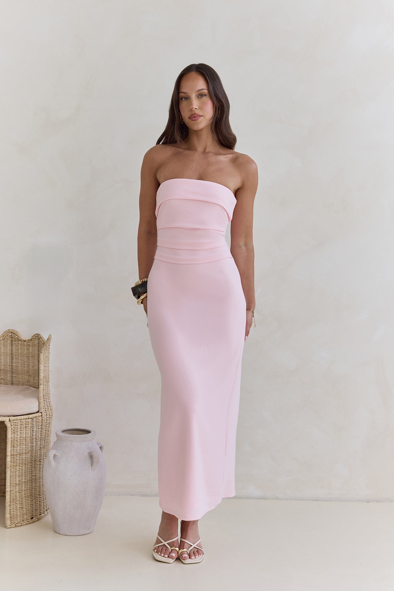 Sunny Daze Strapless Maxi Dress Pink | Fortunate One Sunny Daze Strapless Maxi Dress Pink | Fortunate One
