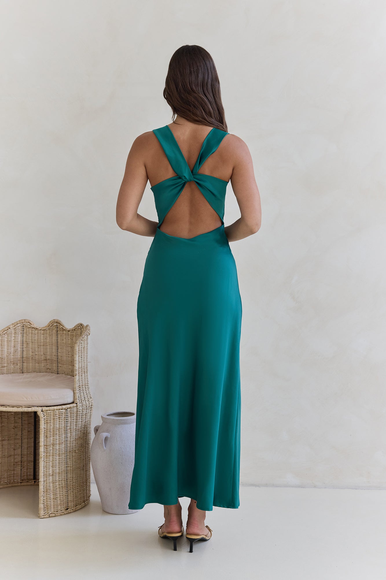Island Reverie Satin Maxi Dress Green | Fortunate One Island Reverie Satin Maxi Dress Green | Fortunate One