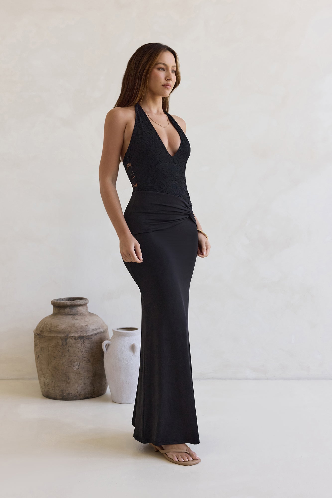 Live And Love Lace Halter Maxi Dress Black | Fortunate One Live And Love Lace Halter Maxi Dress Black | Fortunate One
