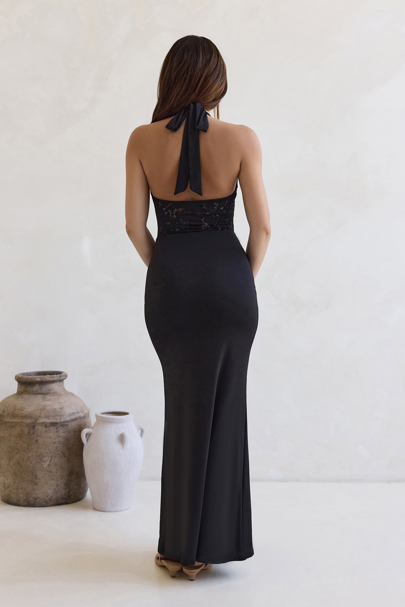 Live And Love Lace Halter Maxi Dress Black | Fortunate One Live And Love Lace Halter Maxi Dress Black | Fortunate One