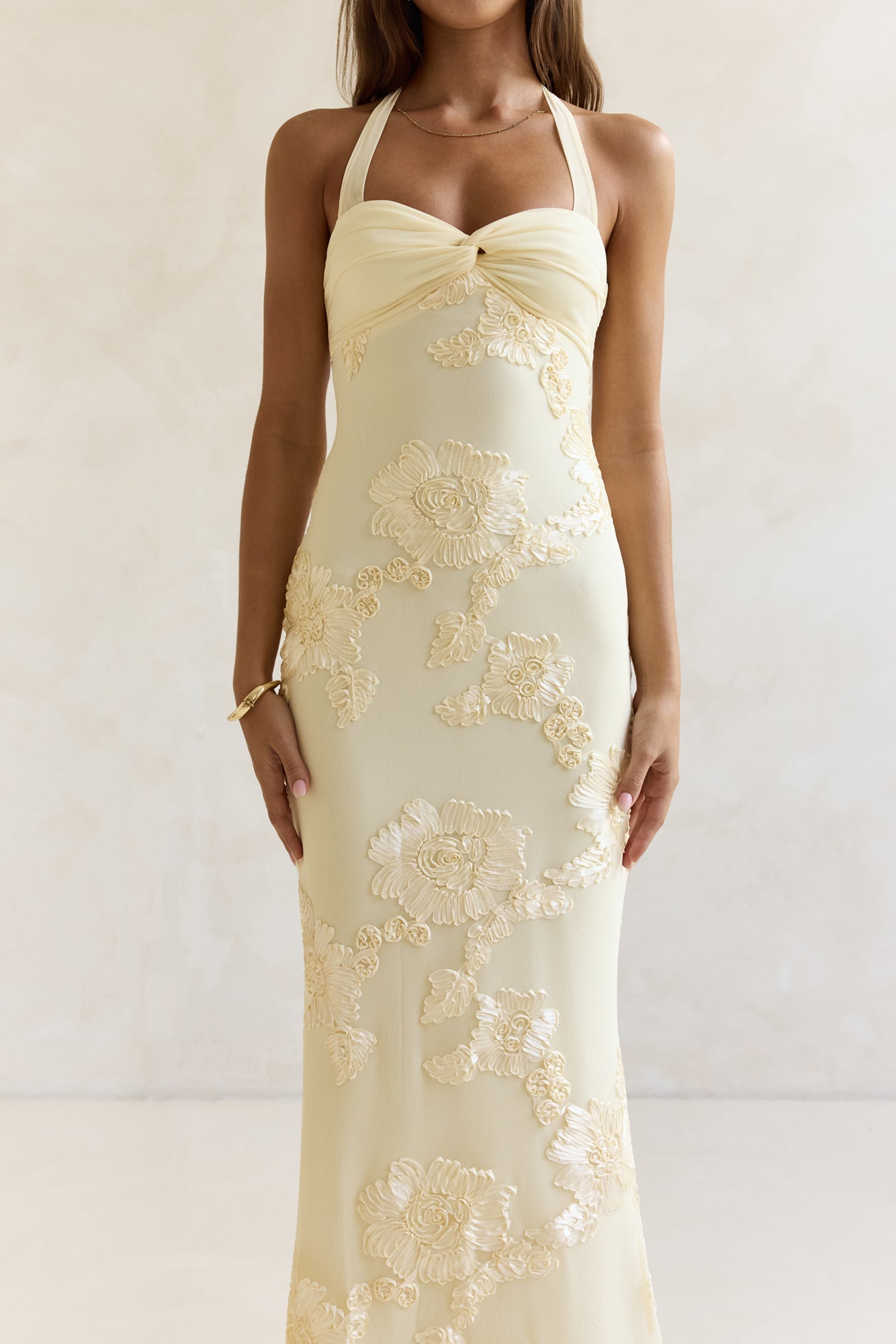 soft mesh halter bridesmaid dress with slim sash Sheath Halter Soft Satin Bridesmaid Dress with Slit